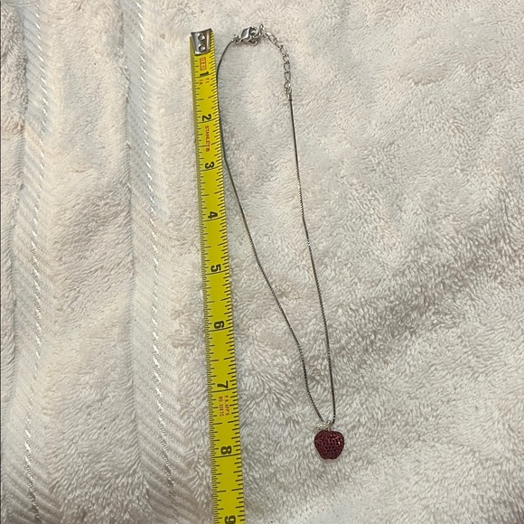 Elegant Red Apple Pendant Necklace - Picture 4 of 4